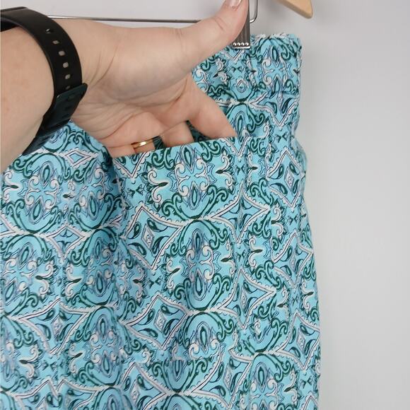 Talbots SZ XL Nantucket Linen Wide Leg Crop Pants & Matching Tank Oval Medallion - Picture 8 of 9